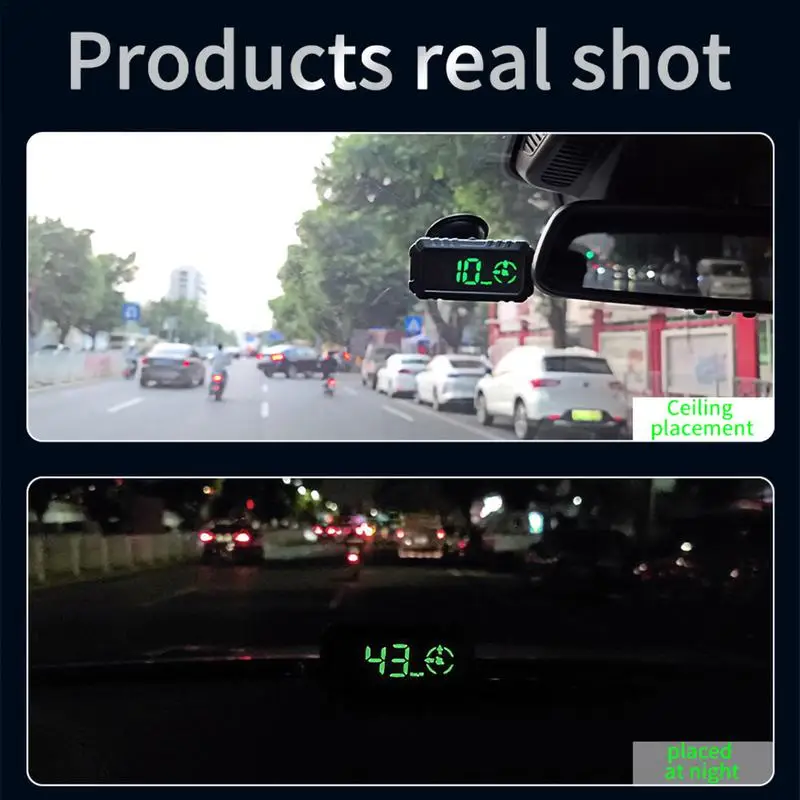 מכונית תצוגה עילית דיגיטלית מד מהירות עבור המכונית GPS מד מהירות דיגיטלי אדפטיבית מרגיש אור גדול עיצוב מסך בגודל קומפקטי - 2