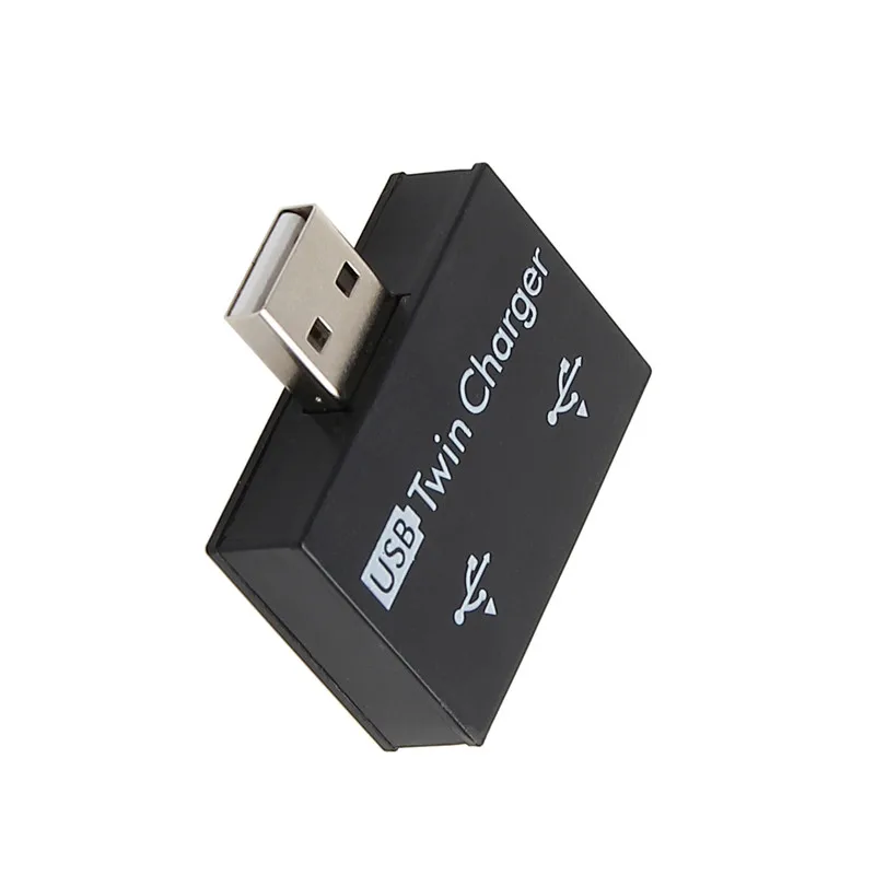 החדש USB 2.0 זכר תאום נקבה מטען כפול 2 יציאת USB DC 5V טעינה מפצל Hub מתאם ממיר מחבר - 2