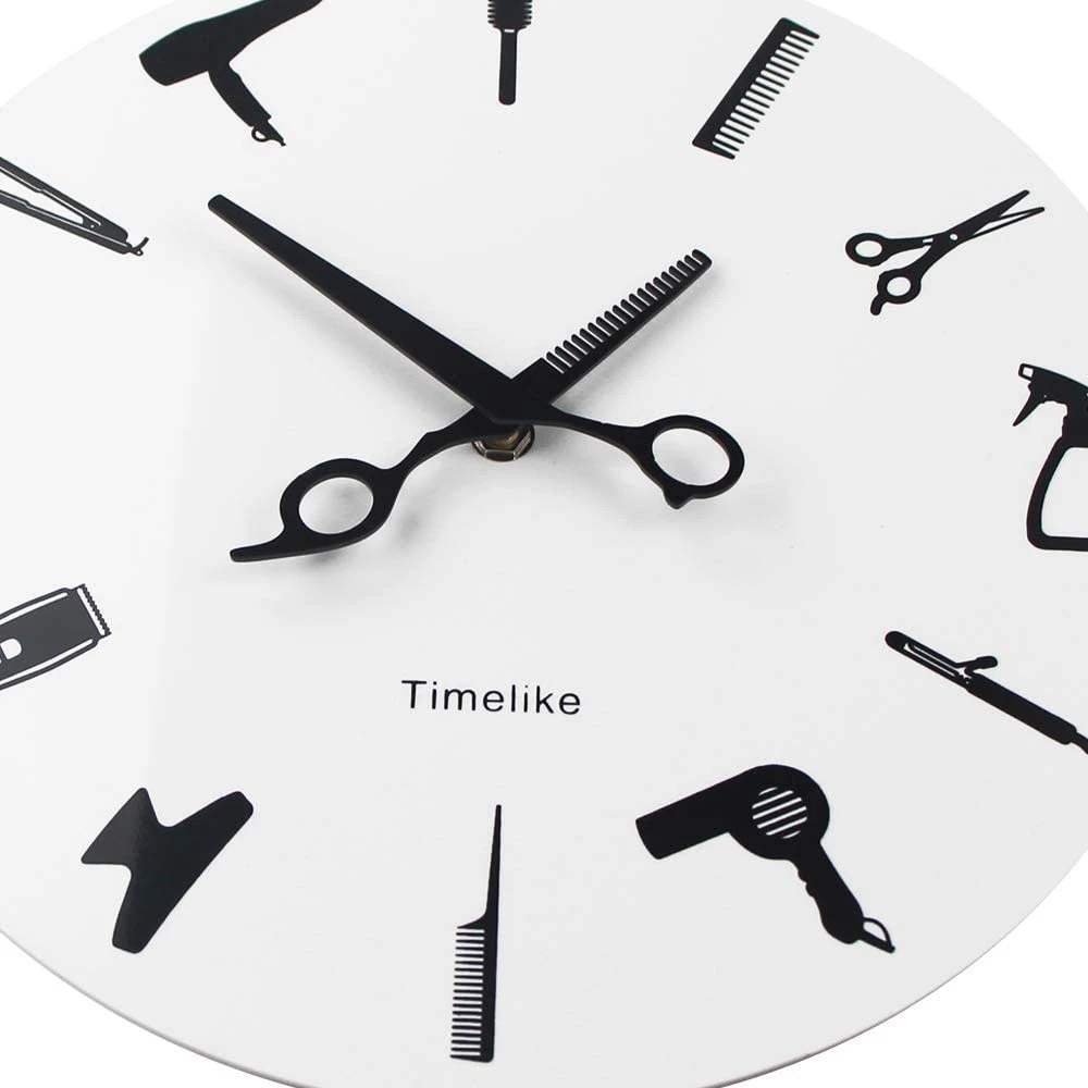 Timelike ספר למעצב כלים קיר שעון 3D מודרניים קוורץ הלא מתקתק יופי מספרה שעונים לצפות על עיצוב הבית - 2