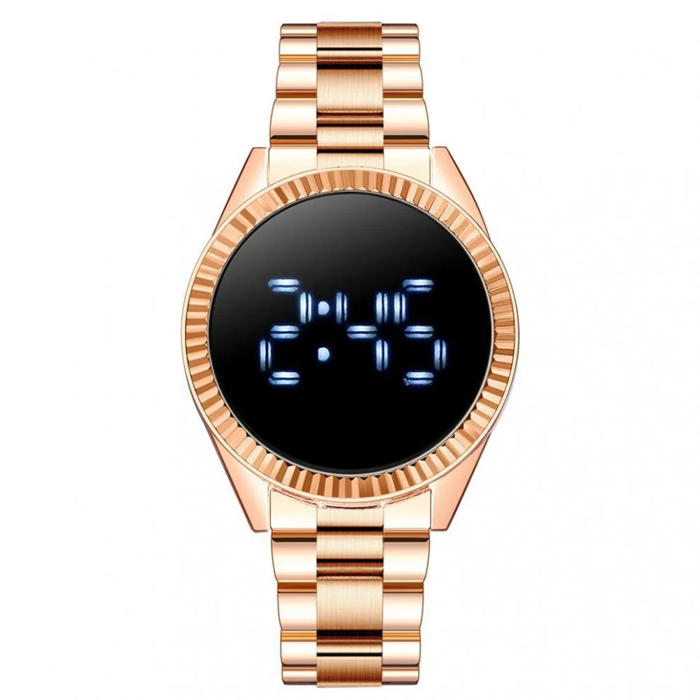 הגעה לניו אופנה LED השעון פלדת להקה אלקטרונית שעון ספורט לגברים לצפות נירוסטה להקת שעון מסך מגע שעון דיגיטלי - 2