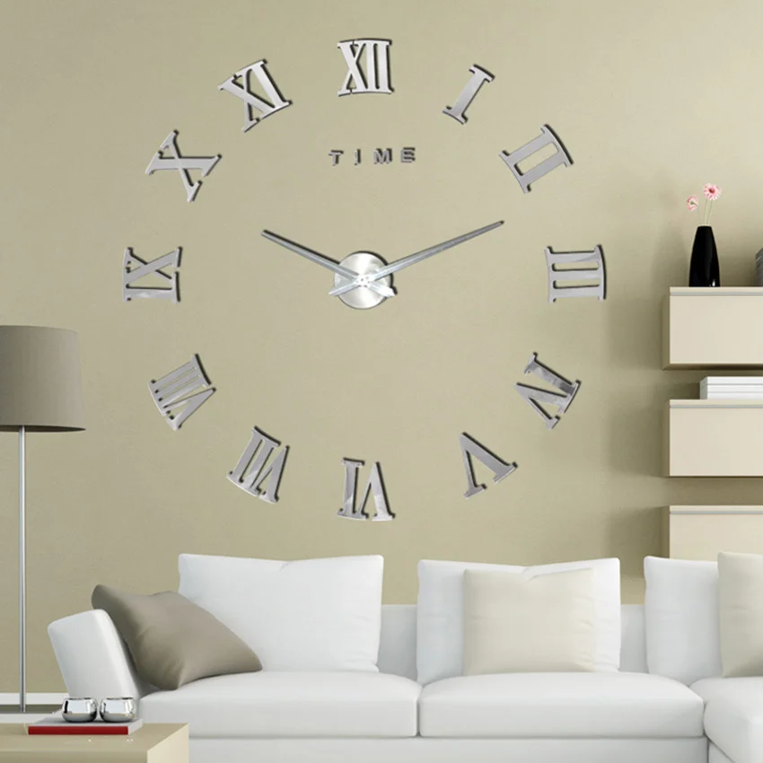 הצעה מיוחדת 3d גדול אקריליק מראת קיר שעון Diy קוורץ שעונים עדיין חיים שעונים מודרני קישוט הבית הסלון מדבקות - 2