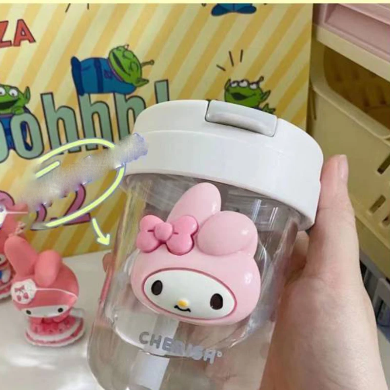 Kawaii Sanrio Kuromi Mymelody Cinnamoroll קש כוס מים כוס משקה כוס קריקטורה נחמדה בחורה חמודה מתנת יום הולדת לילדים - 2