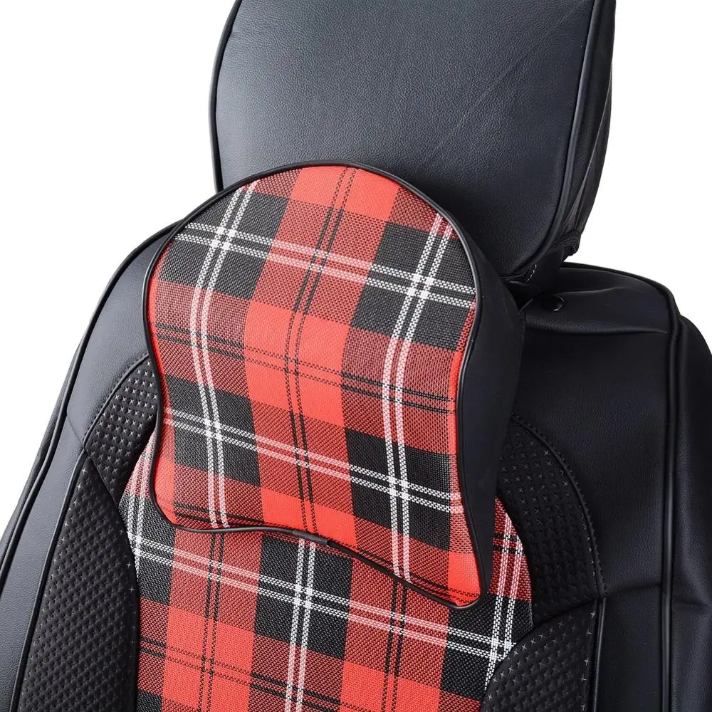 1pcs אוניברסלי לרכב כיסוי מושב עם כרית הצוואר מלוכלך הגנה מחצלת על מושב עור PU סריג תבנית - 2