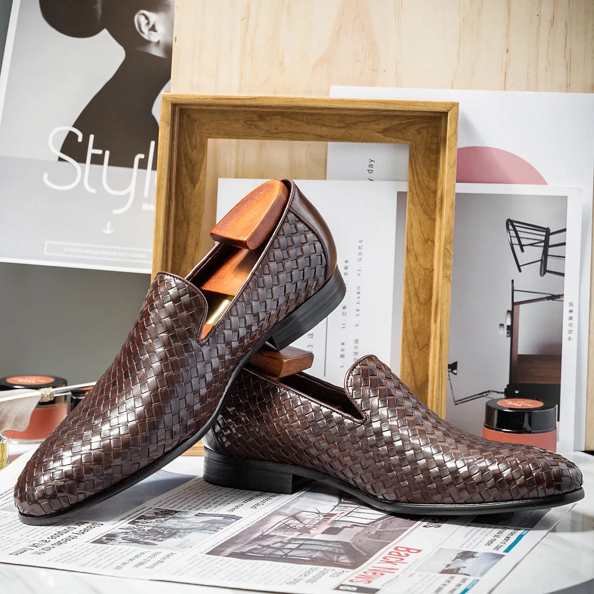 2023 גברים נעלי מותג יוקרה המוקסין עור מזדמן נוהג אוקספורד נעלי גברים נעלי מוקסינים איטלקי נעליים לגברים - 2