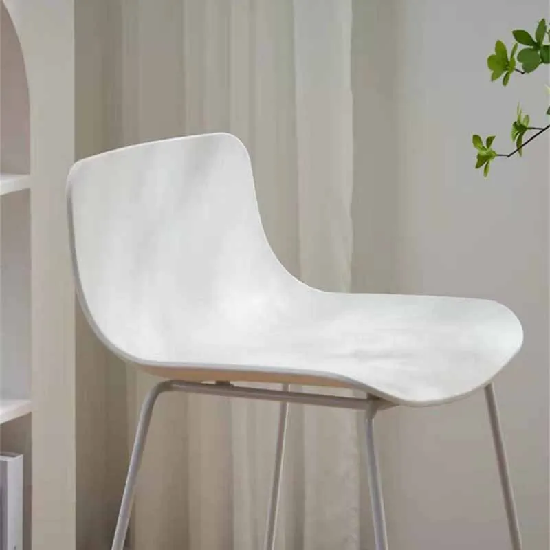 לבן סקנדינבי מינימליסטי הסלון גבוה במשרד בר כיסא האוכל מתכת המחשב כיסא פלסטיק Sillas בר ריהוט הבית XY50BC - 3