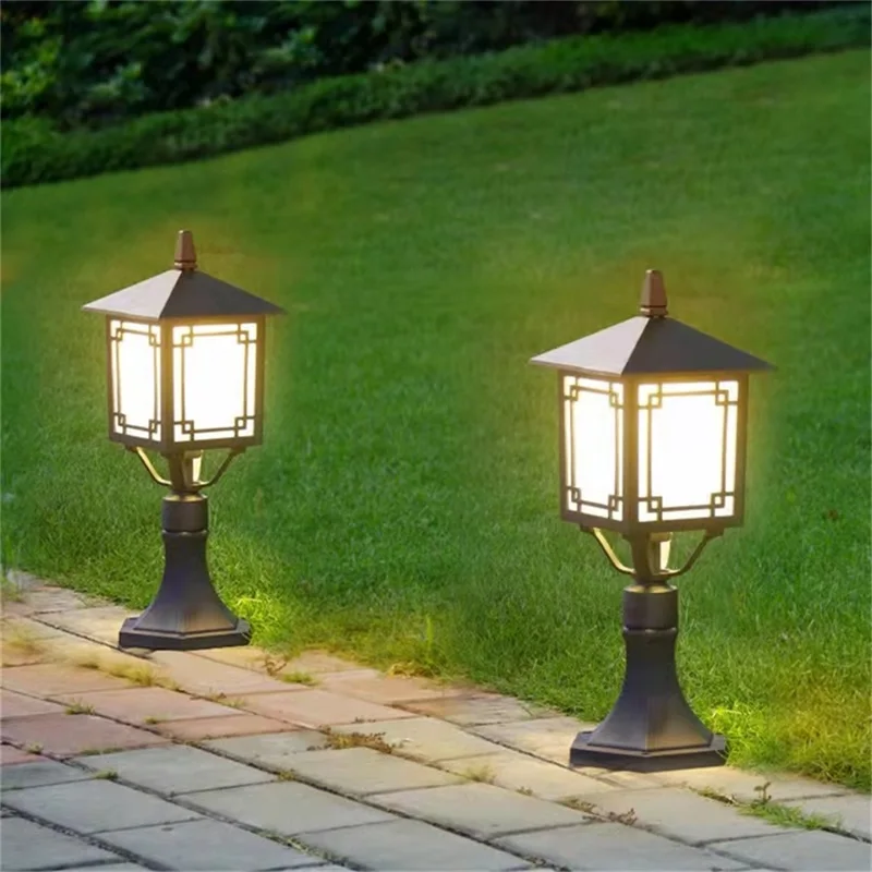 המלון הקלאסי חיצונית הדשא אור מנורת LED עמיד למים חשמלי הביתה וילה נתיב קישוט הגן - 3