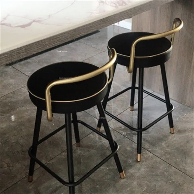 מודרני ברזל יצוק בר כסאות בר רהיטים ביתיים מינימליסטי הבר כסא דלפק פנאי משענת גב גבוהה רגלי הכיסא - 3
