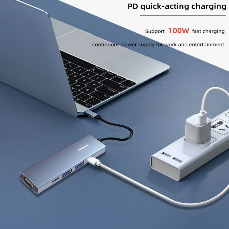 USB C רכזת סוג C ל-HDMI תואם USB 3.0 מתאם רב-תכליתי מסוג C-HUB רציף עבור ה-MacBook Pro אוויר USB C ספליטר - 3