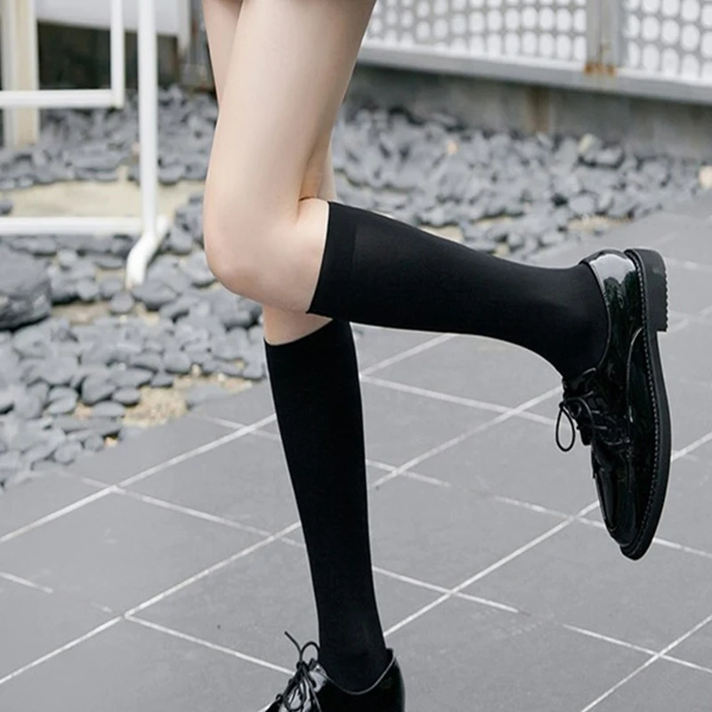יפנית גבוה גרביונים שחורים על גרביים סטודנט בבית הספר בנות דק Cosplay בגובה הברך ממתקים טייץ אנימה גרביים אופנה - 3