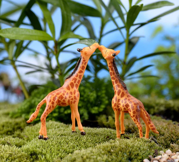 2pcs חיה ' ירפה גידול פסלוני פיות של בעלי חיים גן Miniatura קישוטים שרף מלאכת עיצוב הבית Mini Jardim Gnome - 3
