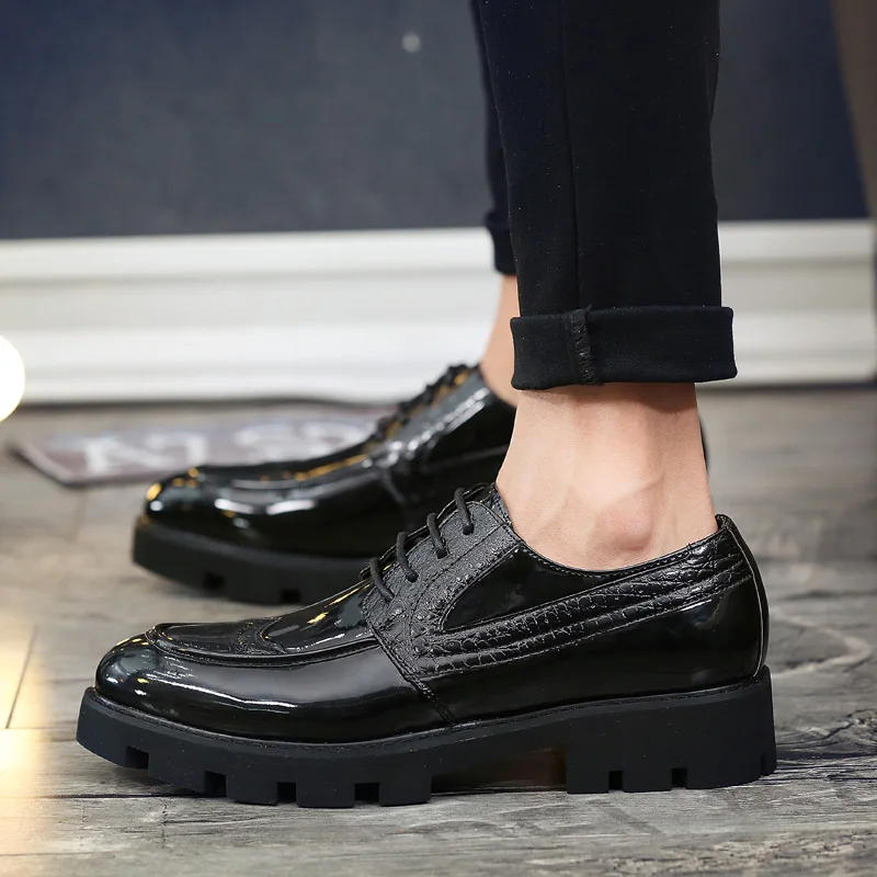 אופנה צעירה נעליים מזדמנים תחרה מעור בעבודת יד גברים נעלי חיצוני גומי החלקה נהיגה לגברים נעלי נעליים - 3