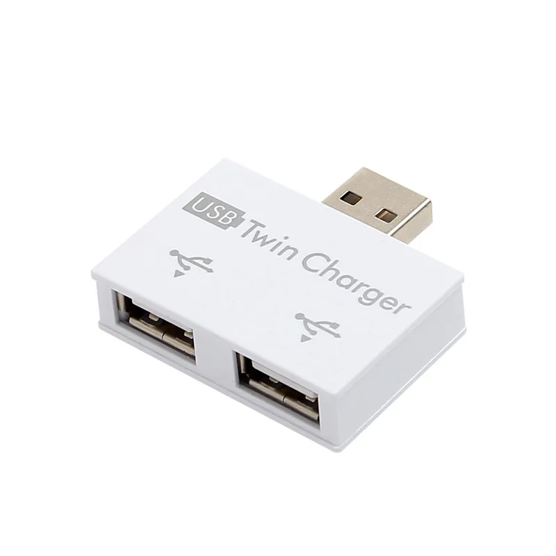 החדש USB 2.0 זכר תאום נקבה מטען כפול 2 יציאת USB DC 5V טעינה מפצל Hub מתאם ממיר מחבר - 3
