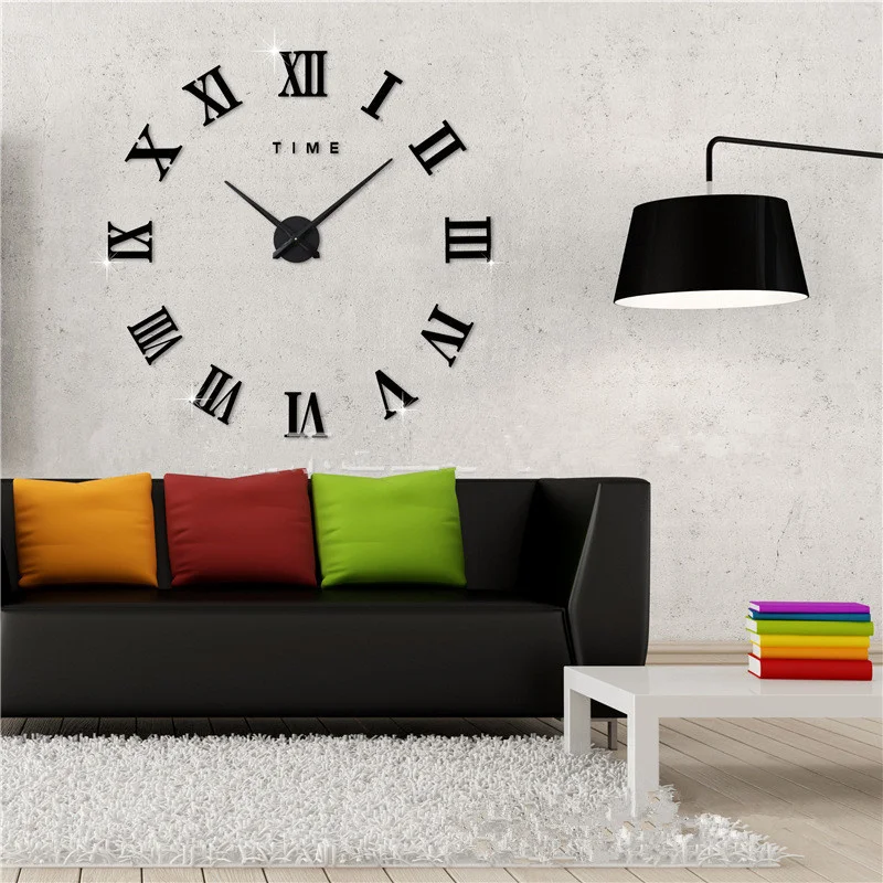 הצעה מיוחדת 3d גדול אקריליק מראת קיר שעון Diy קוורץ שעונים עדיין חיים שעונים מודרני קישוט הבית הסלון מדבקות - 3