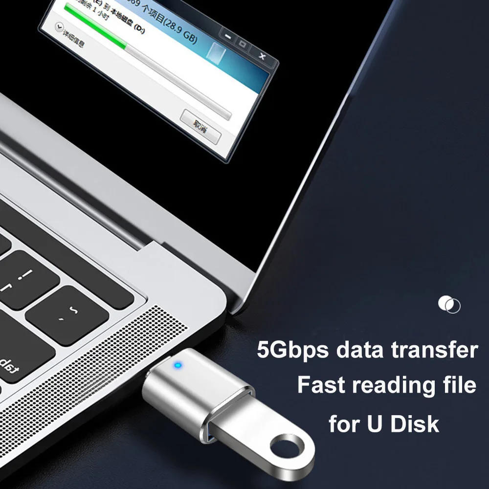 USB 3.0 להקליד C מתאם OTG USB Type C ממיר USB נקבה ל-USB C מחבר עם LED Indictor עבור Samsung פוקו Xiaomi Mi - 3