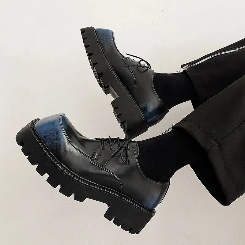 2022 אופנה חדשה בוהן מרובע Mens שמלת נעלי פלטפורמת נעלי עור לגברים נעליים מסיבת נעלי אוקספורד גבר מראה יוקרתי נעליים - 3