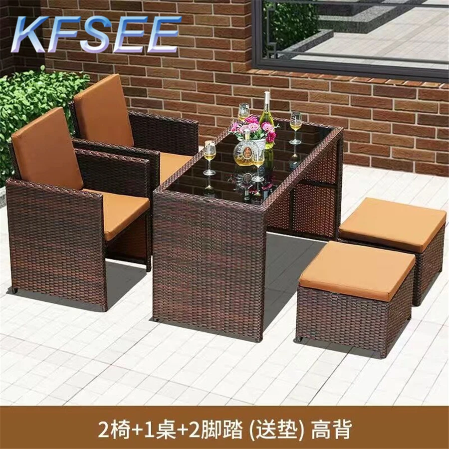 משמעות Kfsee קש ריהוט גן שולחן כיסא להגדיר - 4