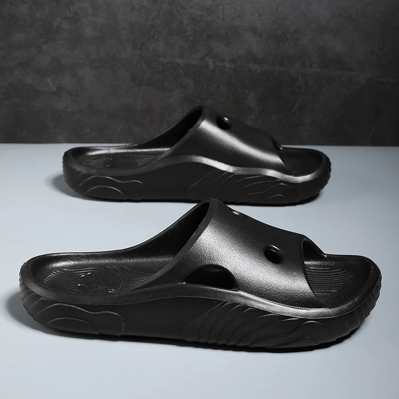 2023 גברים נעלי חיצוני מקורה כפכפים סנדלי חוף אופנה החלקה באמבטיה גברים מזדמנים חוף בית מקורה נעלי בית הצדדים - 4