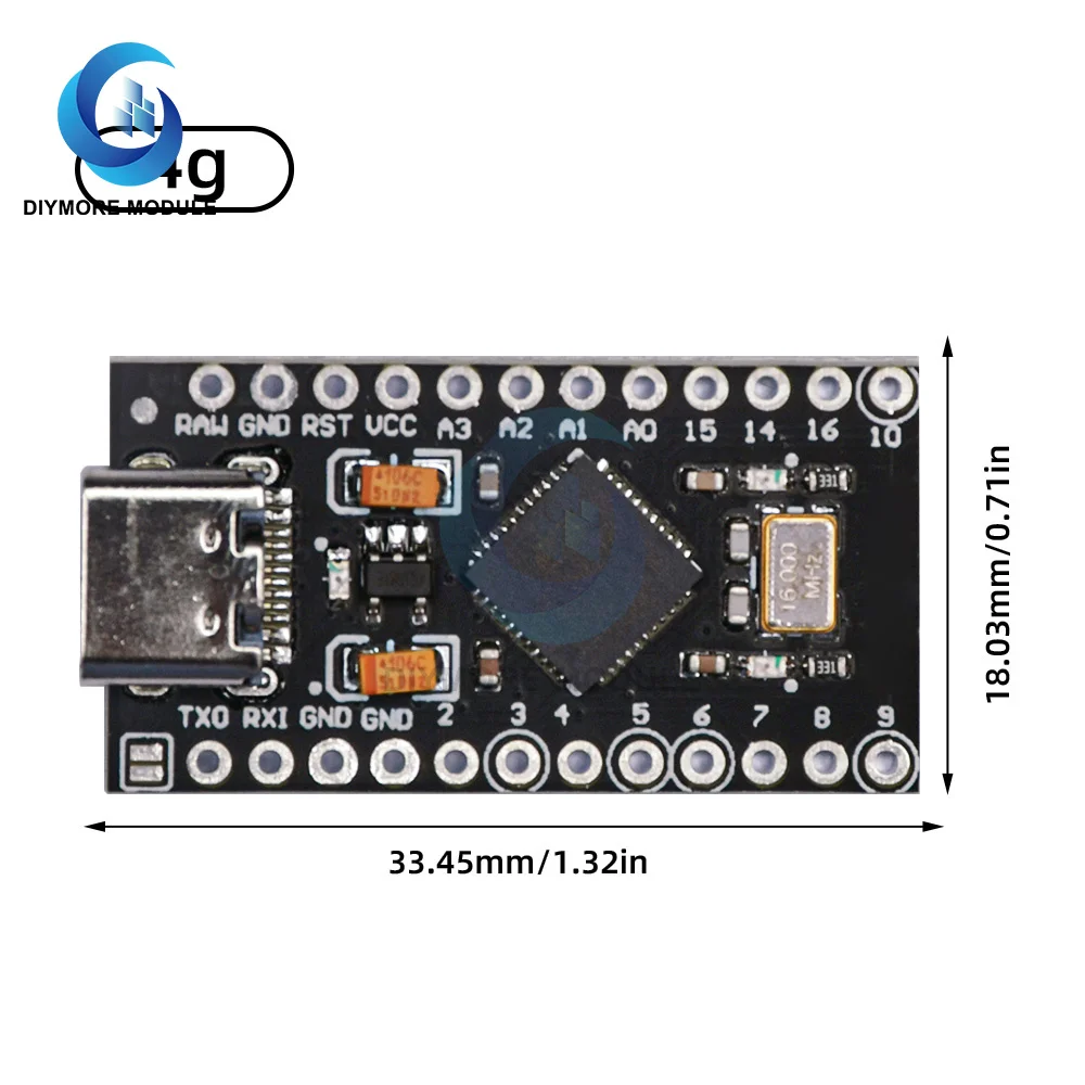 10Pcs סוג C-USB MINI Pro מיקרו ATmega32U4 5V/16MHz מודול עם 2 שורה להצמיד לכותרת לאונרדו ממשק Usb לוח Arduino - 4