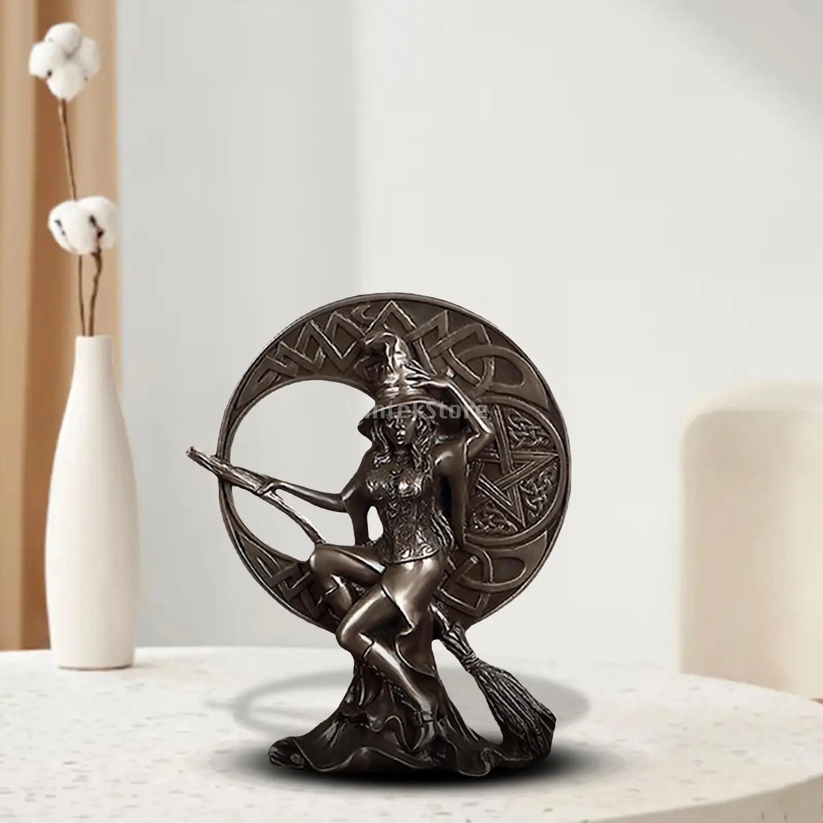 מקורה המכשפה פסלונים מעשה כשפים פסל בית Office Desktop קישוט - 4