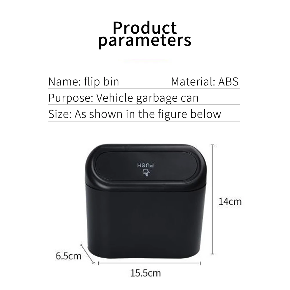 הרכב האשפה תלוי רכב זבל אבק תיק אחסון תיבת הריבוע השחור לחיצה על סוג הרכב שקית אשפה פח אשפה של רכב יכול - 4