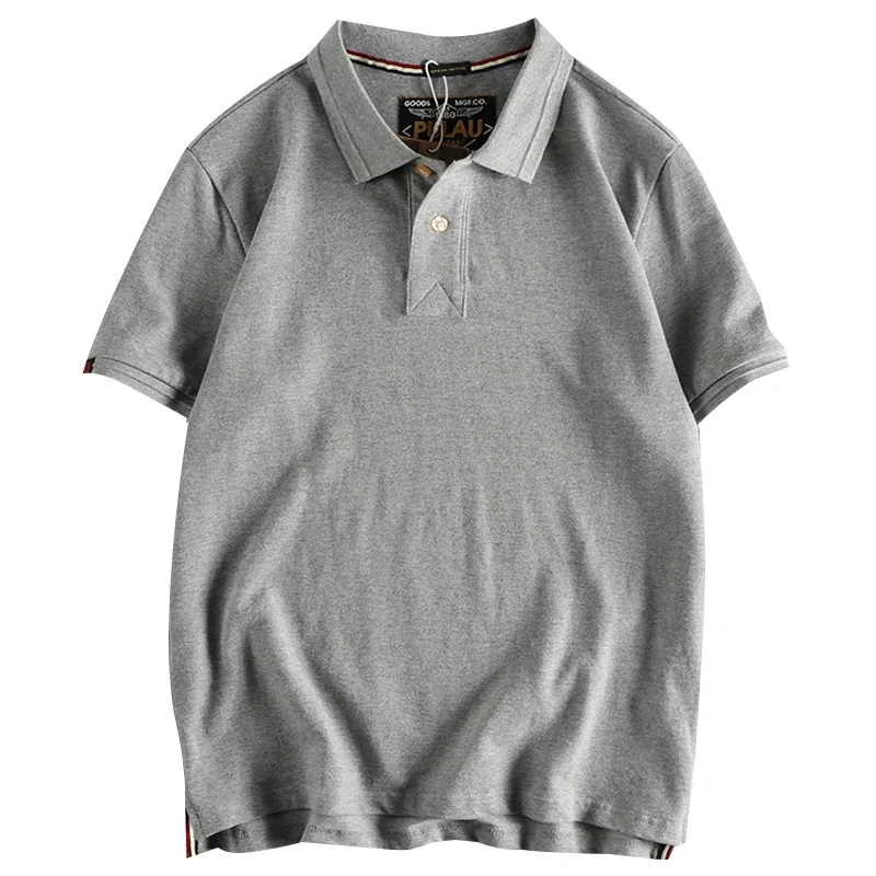 2023 מוצק צבע חרוזים רשת חולצת פולו גברים אופנה נוער פולו צוואר קצר שרוול העליון החולצה 150 - 4