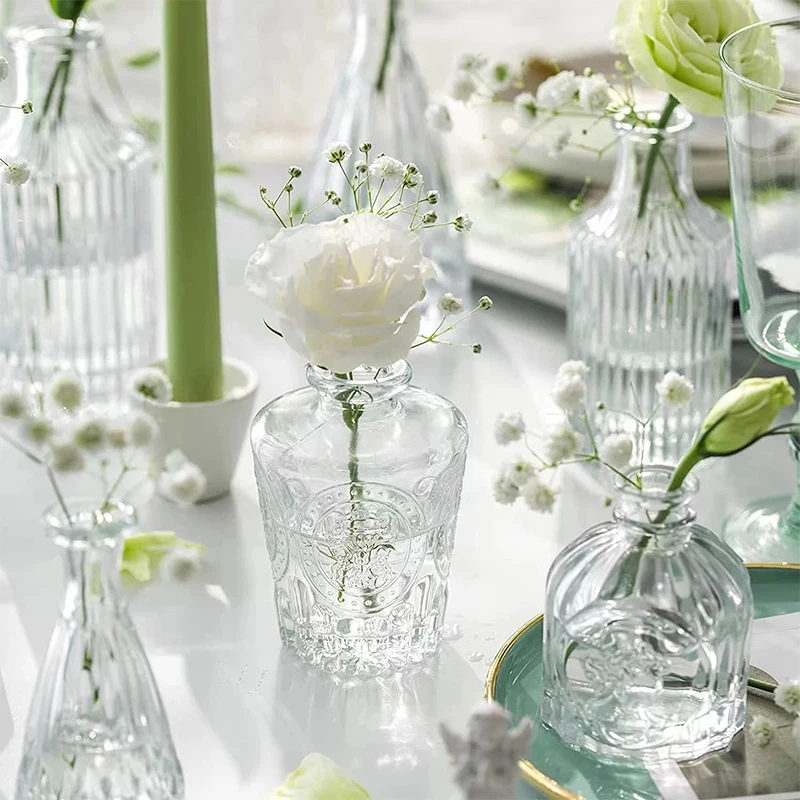 שקוף אגרטל זכוכית עבור מפעל נורדי זכוכית פשוטה אגרטלי פרחים יצירתיים גידול הידרופוני שולחן דקורטיבי לעציץ - 4