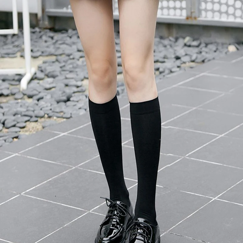 יפנית גבוה גרביונים שחורים על גרביים סטודנט בבית הספר בנות דק Cosplay בגובה הברך ממתקים טייץ אנימה גרביים אופנה - 4