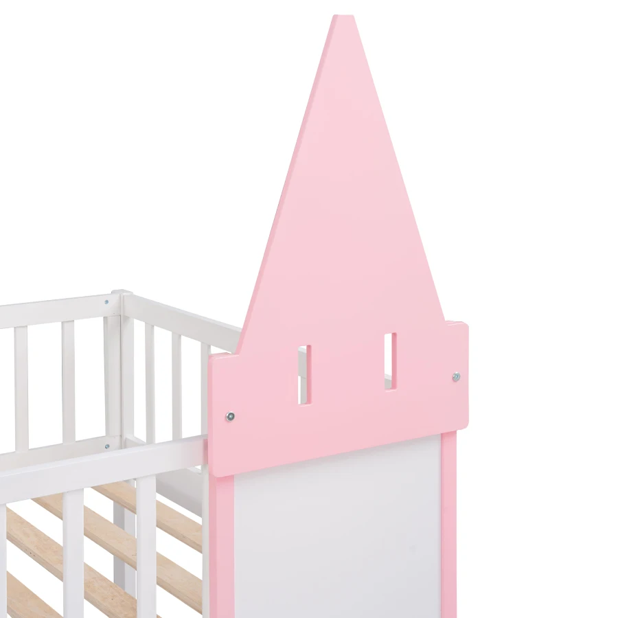 תאום על תאום הטירה מיטת קומתיים עם סולם,המיטה חמוד - 4