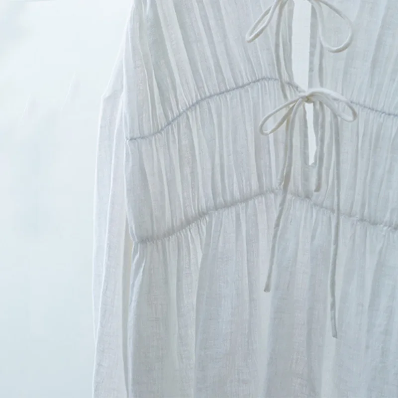 Komiyama או הצוואר תחרה חולצות חולצות וינטג ' אלגנטי עם קפלים Blusas Mujer באביב בגדי נשים יפן אופנה חולצה חולצות - 4