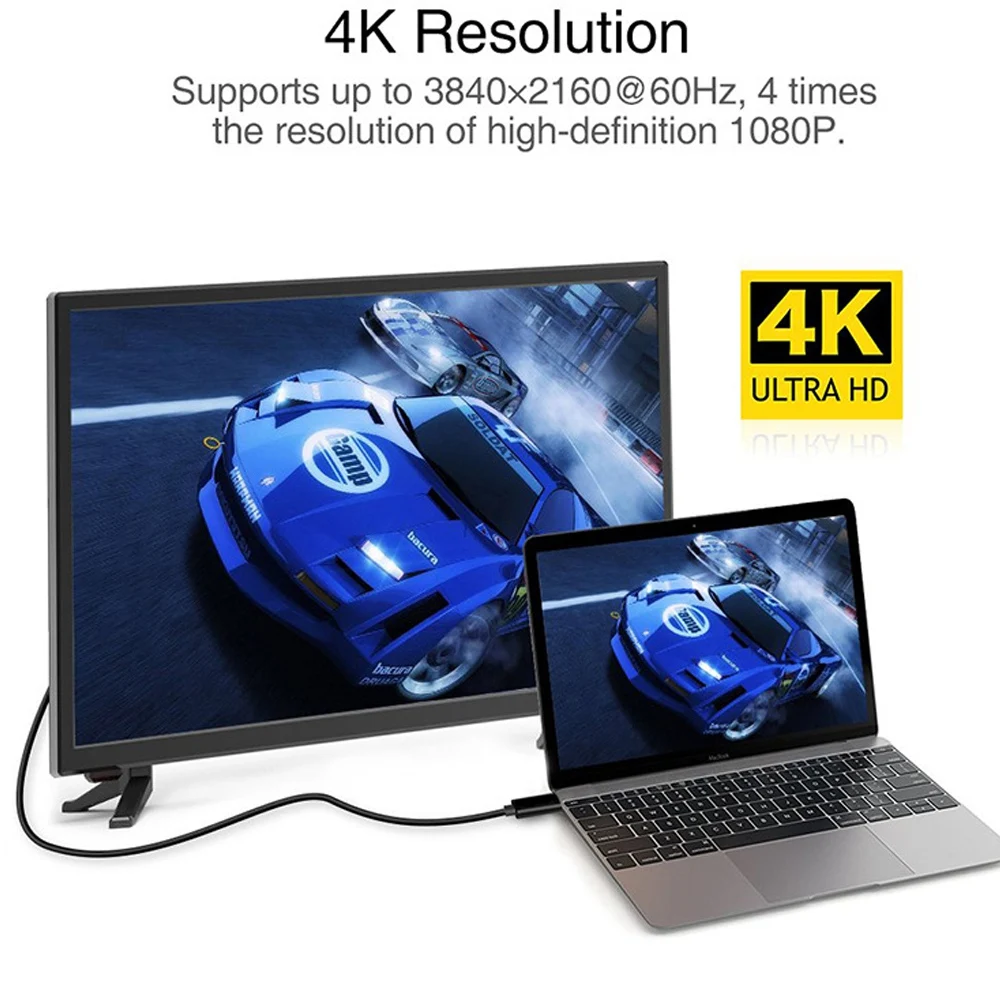 1.8 מ ' USB C כדי להציג יציאת כבל (4K@60Hz) USB 3.1 Type C כדי DP 4K HDTV מתאם עבור MacBook Galaxy S9 Huawei - 4