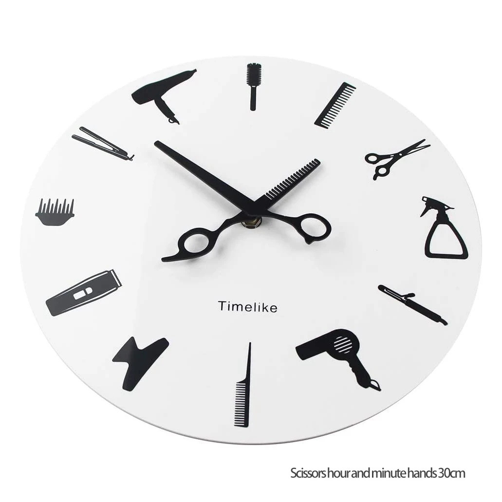 Timelike ספר למעצב כלים קיר שעון 3D מודרניים קוורץ הלא מתקתק יופי מספרה שעונים לצפות על עיצוב הבית - 4