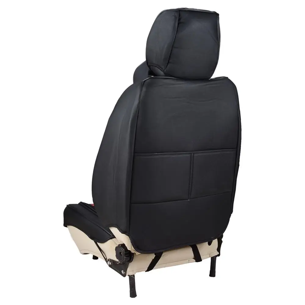 1pcs אוניברסלי לרכב כיסוי מושב עם כרית הצוואר מלוכלך הגנה מחצלת על מושב עור PU סריג תבנית - 4