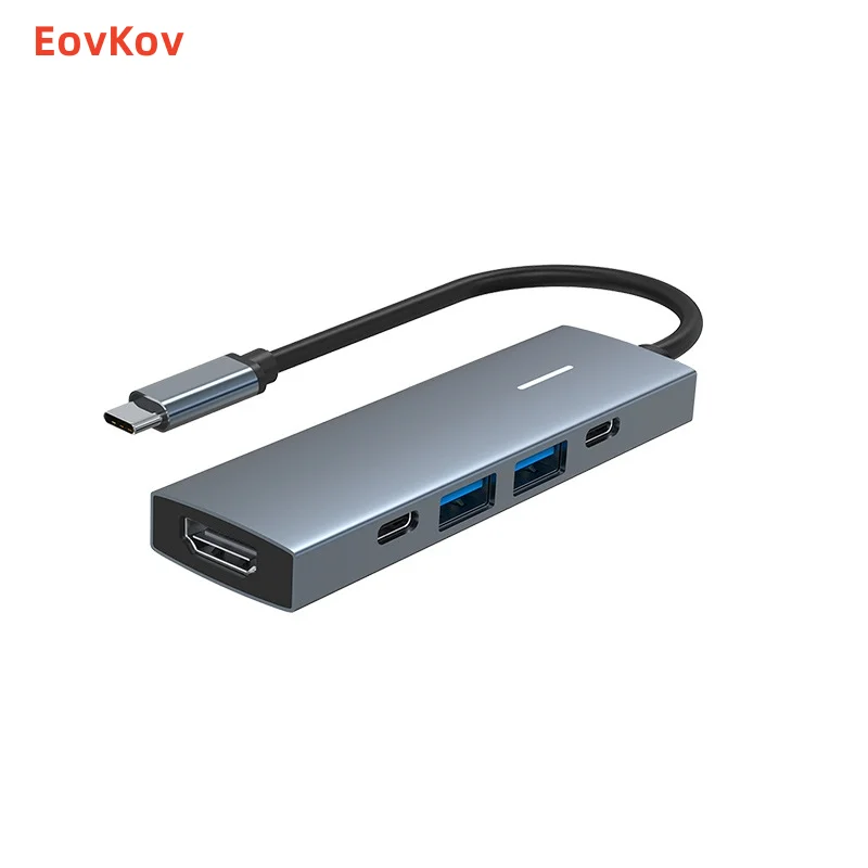 USB C רכזת סוג C ל-HDMI תואם USB 3.0 מתאם רב-תכליתי מסוג C-HUB רציף עבור ה-MacBook Pro אוויר USB C ספליטר - 5