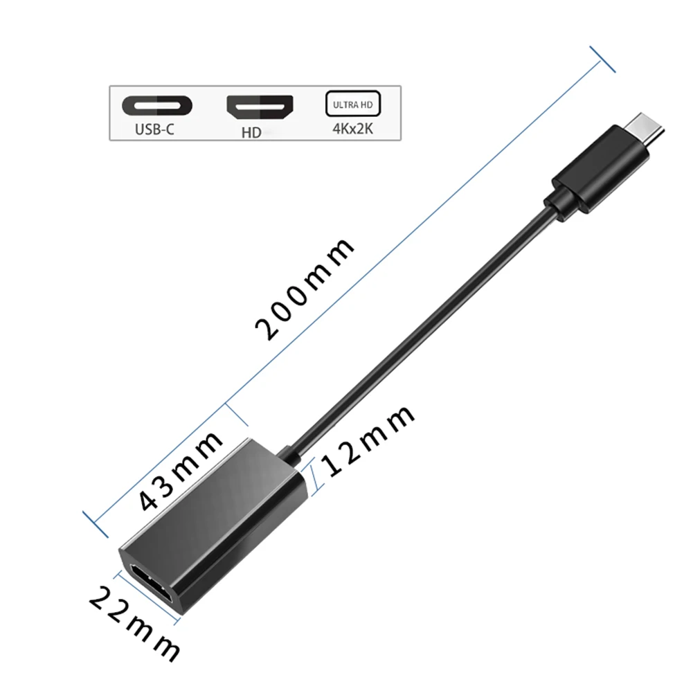 USB Type C DP ל-HDMI תואם-כבל הממיר 4K USB3.1 10Gbps HDTV מתאם כבל עבור Samsung Galaxy S10/Microsoft ASUS Tablet - 5