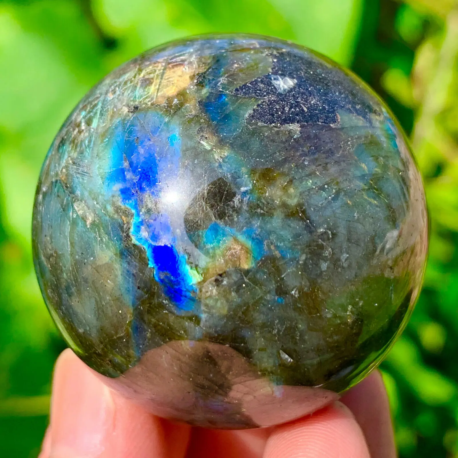 200-1500g טבעי Labradorite קריסטל כדור אבן חן ספיר הכדור רייקי ריפוי - 5