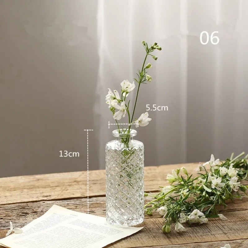 שקוף אגרטל זכוכית עבור מפעל נורדי זכוכית פשוטה אגרטלי פרחים יצירתיים גידול הידרופוני שולחן דקורטיבי לעציץ - 5