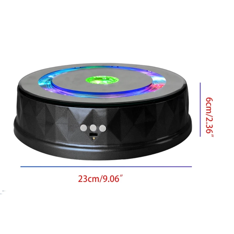 P82D חשמלי מסתובב דוכן תצוגה צבעוני אור סיבוב 360° שולחן שעון צמיד תכשיטי מחזיק עבור צילום אביזרים - 5