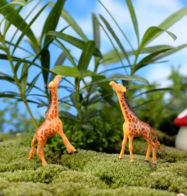 2pcs חיה ' ירפה גידול פסלוני פיות של בעלי חיים גן Miniatura קישוטים שרף מלאכת עיצוב הבית Mini Jardim Gnome - 5