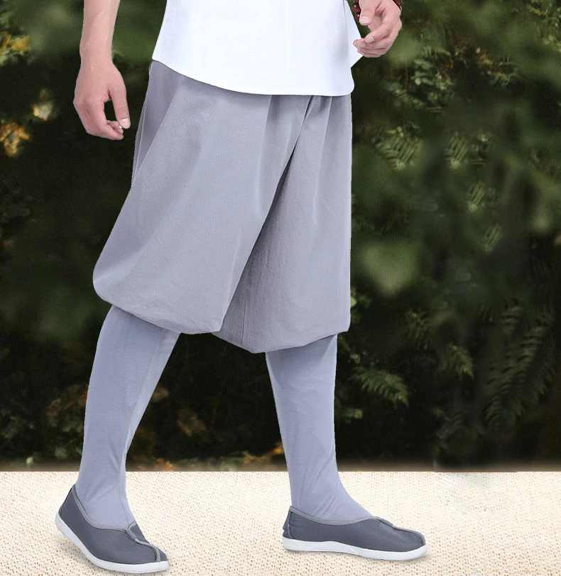 יוניסקס 5color כותנה באביב&סתיו נזיר שאולין קונג פו מכנסיים זן בודהיסטי להניח מדיטציה בודהא מכנסיים - 5