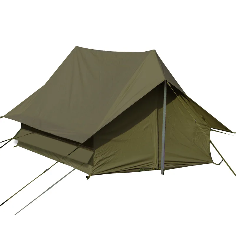 קמפינג תחת כיפת השמיים רטרו אוהל 2-אדם נהיגה עצמית קמפינג הגנה נגד גשם כבד בקתה הקלד בצורת אוהל בד אוקספורד - 5