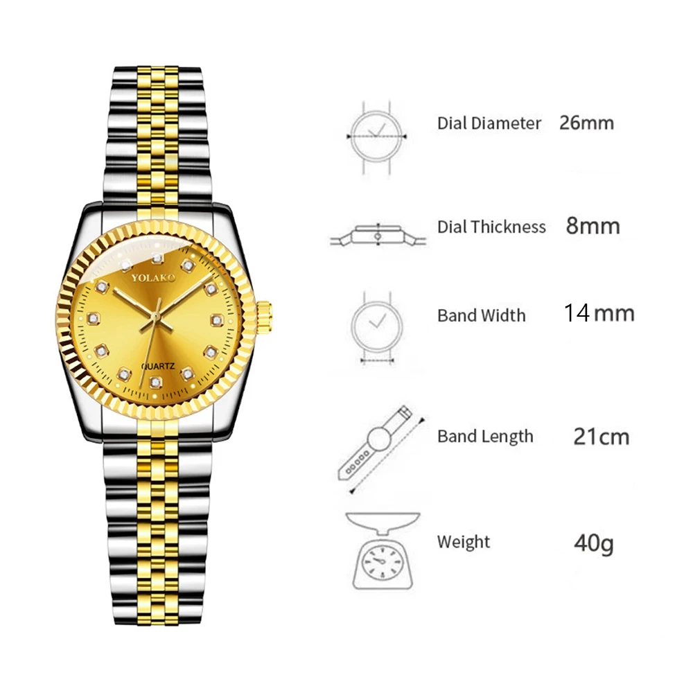 חדש לנשים של פרק כף היד שעונים יוקרה מותג נשים קוורץ שעונים שעון פלדה אל חלד מזדמן אופנה שעון יד Relogio Feminino חם - 5