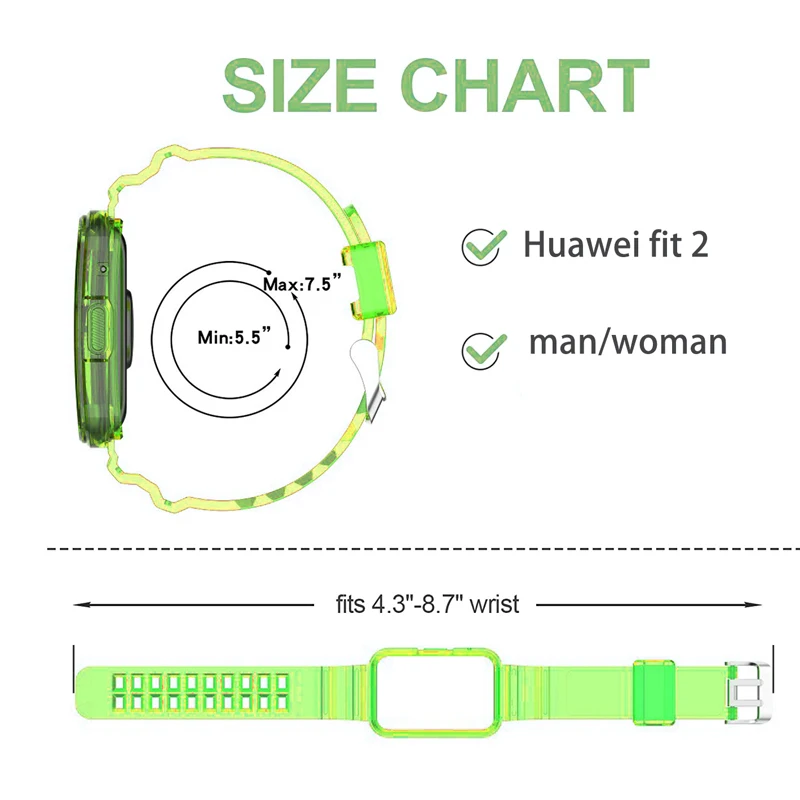 במקרה רך+משולב ברור הלהקה עבור Huawei להתאים שעון חדש 2 רצועת פלסטיק ספורט נקי החגורה צמיד קוראה Huawei לצפות מתאים הרצועה. - 5