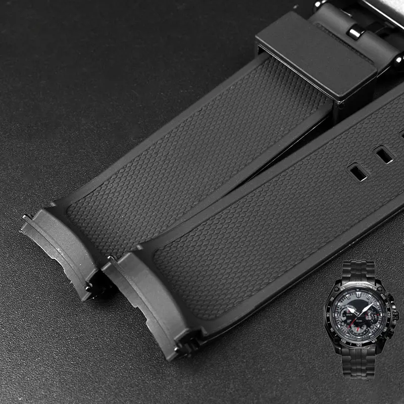 גומי לצפות חגורת Casio סממן סדרת ef-550d / Pb ef-523 גברים רצועת שרף גומי רצועת שעון אביזרים 22mm צמיד - 5