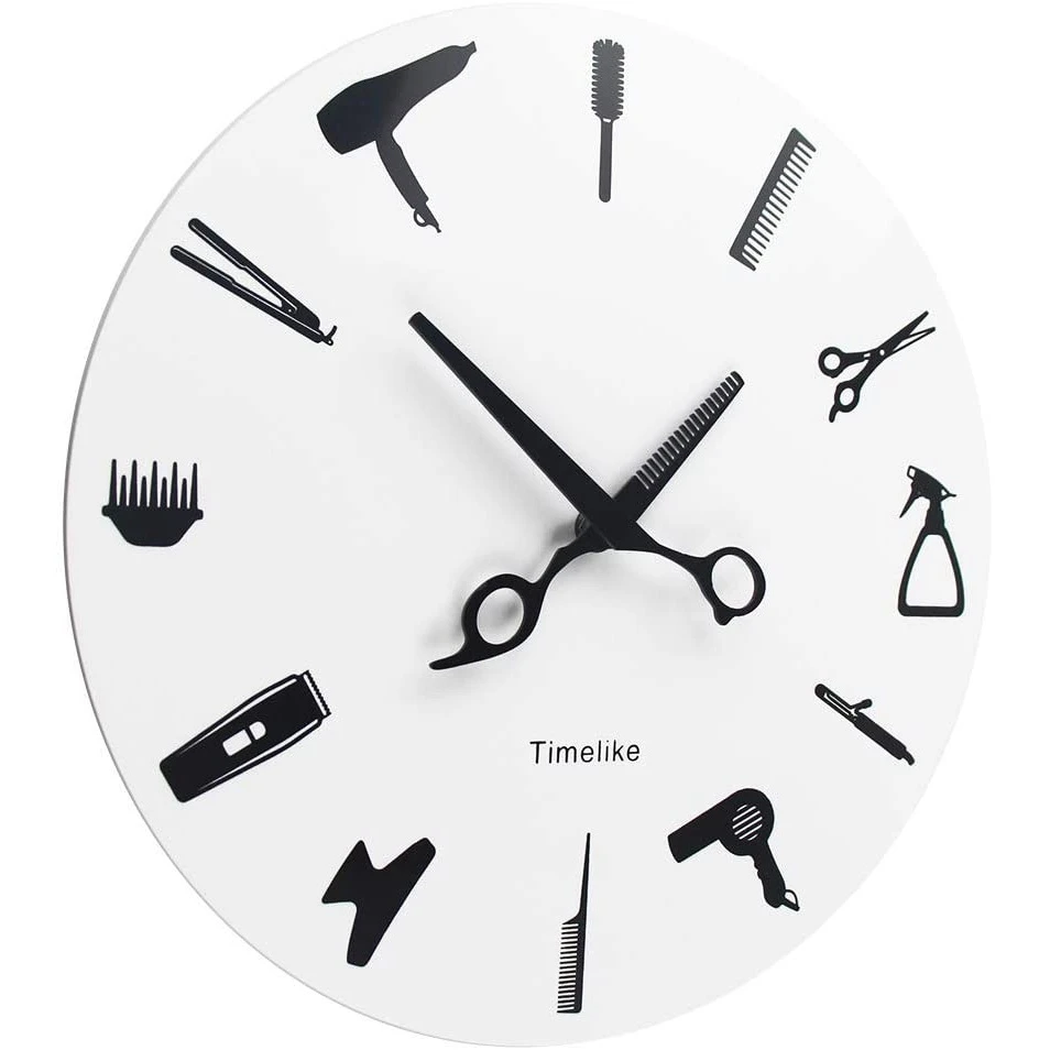 Timelike ספר למעצב כלים קיר שעון 3D מודרניים קוורץ הלא מתקתק יופי מספרה שעונים לצפות על עיצוב הבית - 5