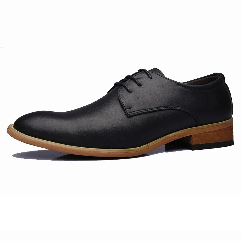 פופ נחמד גברים נעלי נעלי עור רך גברים נעליים מזדמנים Brogues איש עסקי נעלי המותג זכר נעליים שחור כחול A1545 - 5