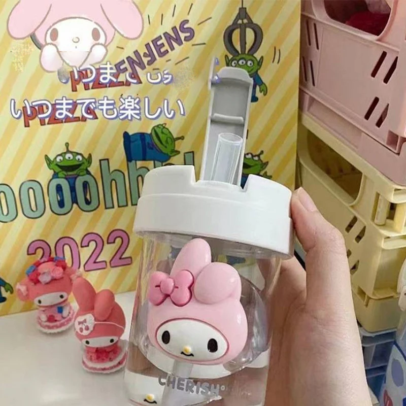 Kawaii Sanrio Kuromi Mymelody Cinnamoroll קש כוס מים כוס משקה כוס קריקטורה נחמדה בחורה חמודה מתנת יום הולדת לילדים - 5