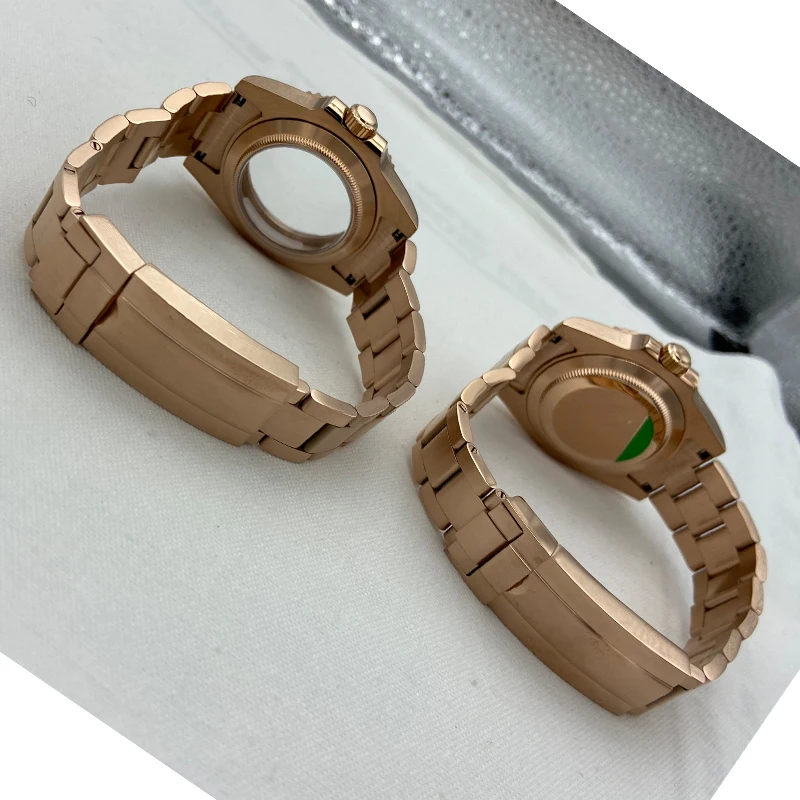 לseiko Nh35 Nh36 חיוג תנועה שעונים של גברים 40mm זהב מקרה חלק ספיר זכוכית פלדה אל חלד רצועת שעון צמיד צוללן - 5