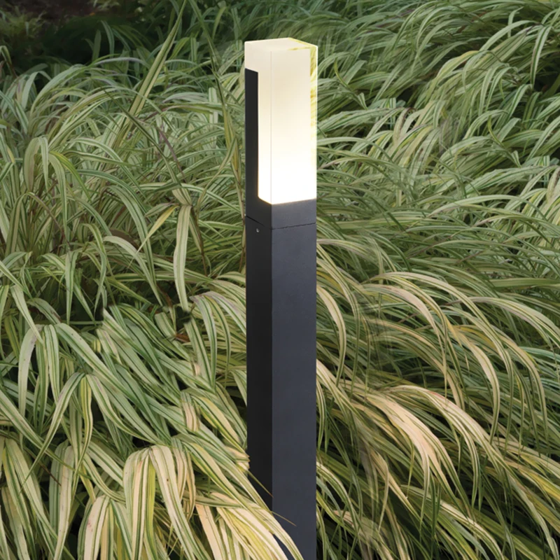 הדשא מנורה מודרנית אור חיצונית אלומיניום עמיד למים מרפסת גן IP54 החיצוני הדשא המנורה בבית חצר עיצוב נוף אורות - 5